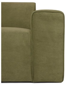 Zielony końcowy moduł sztruksowej sofy Scandic Sting, 124 cm, prawostronny