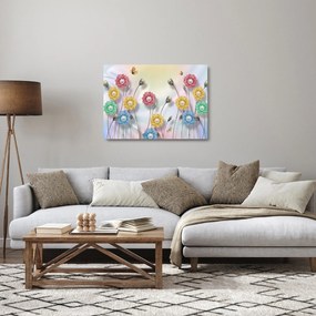 Obraz na szkle - Kolorowa łąka (70x50 cm)