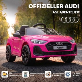 AIYAPLAY Elektryczny samochód dla dzieci Audi A5L 12V z pilotem 2,4 G 2 silniki akumulator litowy miękki start zawieszenie 4-kołowe | Aosom PL