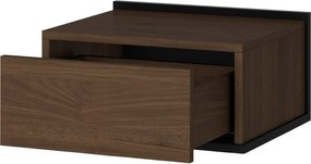 Szafka nocna wisząca Zenar z szufladą 50 cm - orzech elegant / czarny