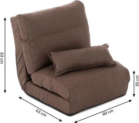 Materac siedziskowy, rozkładany  220 x 60 x 14 cm, brązowy