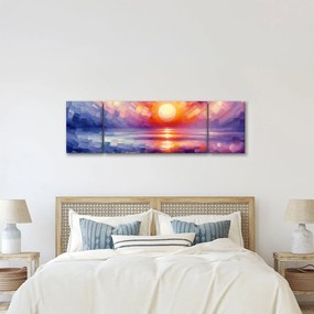 Obraz - Kolorowy artystyczny zachód słońca (170x50 cm)