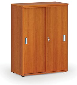 Szafa biurowa z drzwiami przesuwnymi PRIMO WOOD, 800 x 420 x 1087 mm, wiśnia