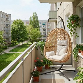 Fotel wiszący kokon Nicodem beżowy PATIO