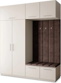 Masseno Garderoba REMA 200/240/60 cm Nowoczesna Szafa do Przedpokoju Kaszmir, MONOLITH 29 (Brązowy)