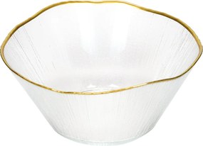 Szklana miska ze złotą obwódką DATURA, 21 cm