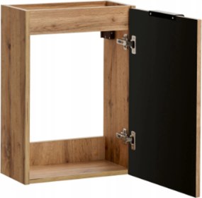 Szafka wisząca pod umywalkę w kolorze naturalnego drewna ryflowany front 40 x 22 cm ASTROS Light oak