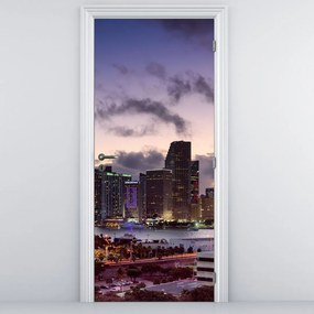 Fototapeta na drzwi - Wieżowce wielkiego miasta (95x205cm)