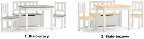 Biało-szary stolik z krzesełkami dla dziecka A2-C20