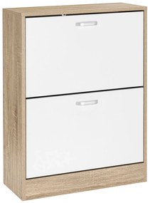 Szafka na buty biały + dąb sonoma L6-S92