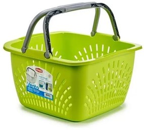 Plastikowy kosz VENTO z uchwytami,  40 x 40 x 23 cm