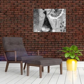 Obraz na szkle - Malarstwo afrykańskie (70x50 cm)