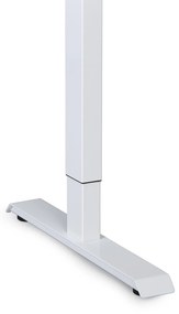 Stół z regulacją wysokości, 1 silnik, 745 - 1235 mm, ergonomiczny L/P, blat 1600 x 1200 mm, podstawa biała, orzech