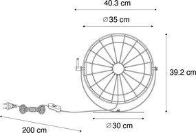 Industrialna lampa stołowa czarna regulowana - Hanze