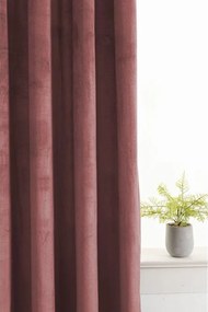 Zasłona zaciemniająca ELVIO VELVET 140x250 cm, staroróżowa Zawieszanie: Metalowe pierścienie