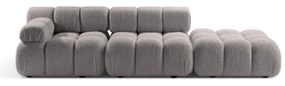 Jasnoszara sofa modułowa z materiału bouclé 288 cm Bellis – Micadoni