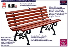 Romantyczna ławka parkowa 150 cm Walia