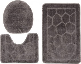 Designerski szary komplet dywaników łazienkowych G9-W31