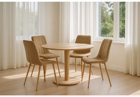 Aksamitne krzesło LAVA, brązowe