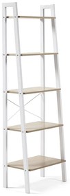 Biało-naturalny regał w dekorze dębu 56x172x32 cm Aarhus – Kave Home