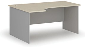 Narożne biurko PRIMO GRAY, 160x120 cm, lewe, szary/brzoza