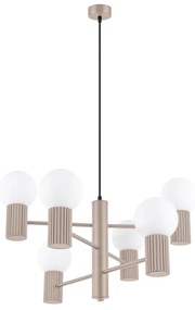 Żyrandol HALO 6 taupe ryflowany  SOLLUX  LIGHTING