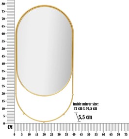 Lustro ścienne z haczykami 40 x 80 cm