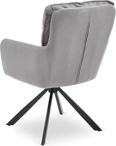 Krzesło Tapicerowane Obrotowe do Salonu CITY Szare Sztruksowe Nowoczesne