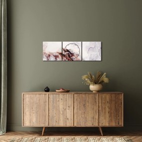 Obraz - Fioletowy marmur N⁰1 (z zegarem) (90x30 cm)