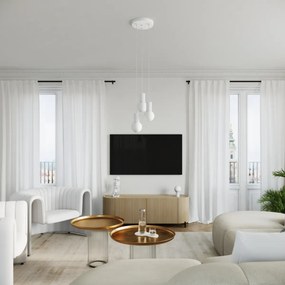 Lampa wisząca HALO 1 biała ryflowana SOLLUX  LIGHTING