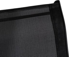 Zestaw Mebli Ogrodowych MINNESOTA Czarny Ławka Krzesła Stolik Tarasowy Siatka Nowoczesny