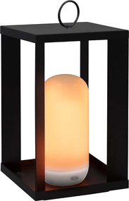 Metalowa lampa ogrodowa na baterie Siroco 30 cm Czarny Skandynawski z LED