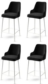 Zestaw krzeseł barowych Enox Black and White, 4szt., 4 szt.