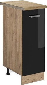 Szafka apteczna czarny wysoki połysk 30x60x81.6 r-line