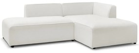Biały narożnik modułowy z materiału bouclé (prawostronny/w kształcie litery L) Megeve – Bobochic Paris