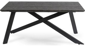 Stół Prostokątny Rozkładany HAMILTON 160-200 cm Czarny Nowoczesny Loft