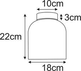 Sufitowa lampa ze szklanym kloszem beżowa K0-C13