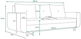 Granatowa tapicerowana sofa z funkcją spania  F6-Z25