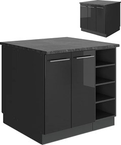 Wyspa kuchenna antracyt wysoki połysk 90x60x82 fame-line