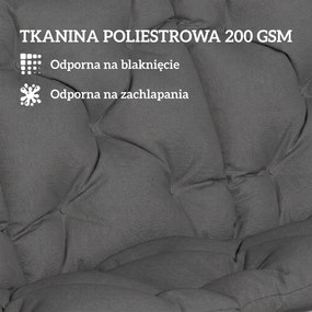 Outsunny Poduszka wodoodporna antypoślizgowa na huśtawkę outdoorowa z oparciem i paskami 150 x 100 cm ciemnoszara | Aosom PL