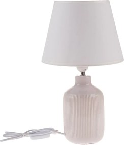 Kremowa lampa stołowa z tekstylnym kloszem (wysokość 41 cm) – Dakls