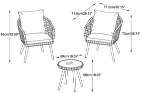 Jasnoszary zestaw mebli ogrodowych Bistro – Unique Furniture