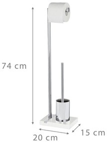 Stojak na papier toaletowy i szczotkę do WC, NOBLE WHITE - 2 w 1, WENKO