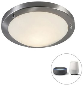 Zewnetrzna Inteligentna lampa sufitowa stal 31 cm z WiFi A60 IP44 - Yuma Nowoczesny Oswietlenie zewnetrzne