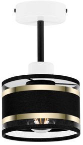 Lampa sufitowa biała jednopunktowy spot z czarnym abażurem T-1010WE-SC