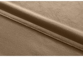 Beżowa zasłona zaciemniająca VELVET 140x270 cm Zawieszanie: Taśma z wiązaniami