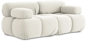 Biała aksamitna sofa modułowa 190 cm Lokua – Makamii