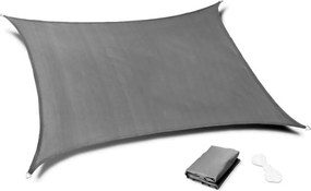 Kwadratowy żagiel przeciwsłoneczny 196G, daszek wodoodporny - 5x5 m, szary