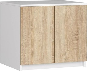 Nadstawka na szafę AKORD S60 Biała 60 cm 2 drzwi kolor Dąb Sonoma mat 2 półki 60x51x55 cm
