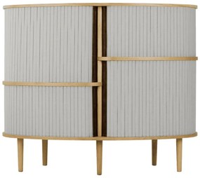 Szaro-naturalna szafka w dekorze dębu z drzwiami przesuwnymi 120x100x50 cm Audacious – UMAGE